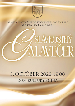 Galavečer Ocenení mesta Snina 2026 💚